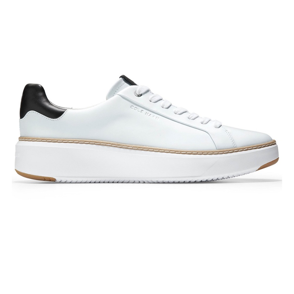 Cole Haan Grandpro Topspin White Leather Sneakers with Black Detail - Picture 2 of 12